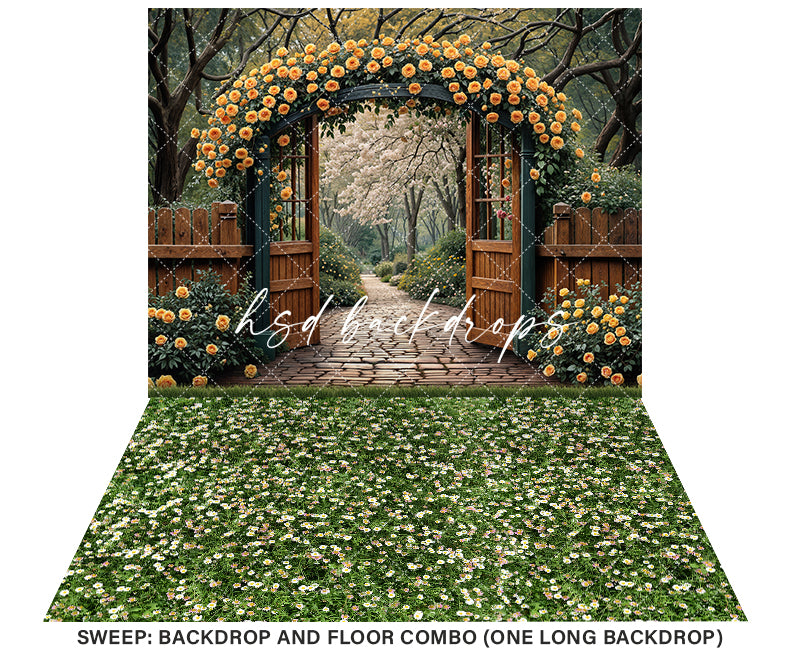 Yellow Rose Archway - HSD Photography Backdrops