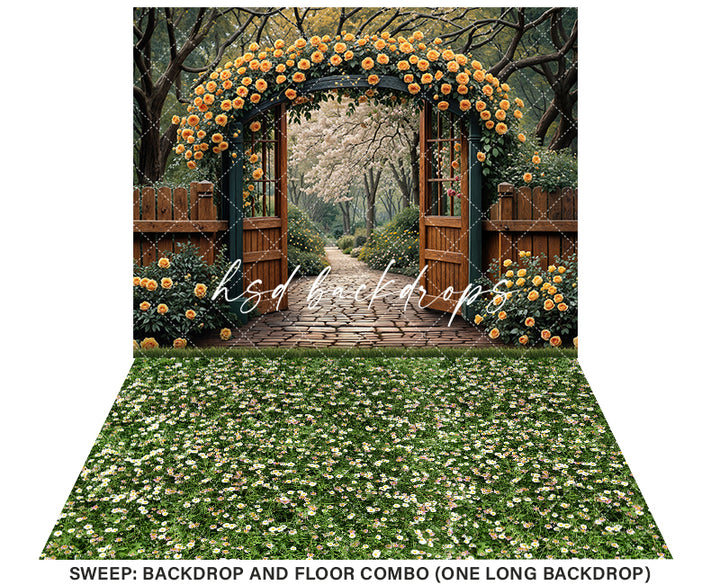Yellow Rose Archway - HSD Photography Backdrops