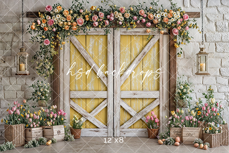 Blissful Spring Barn Doors - HSD Photography Backdrops