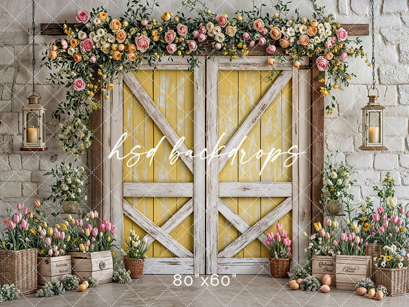 Blissful Spring Barn Doors - HSD Photography Backdrops