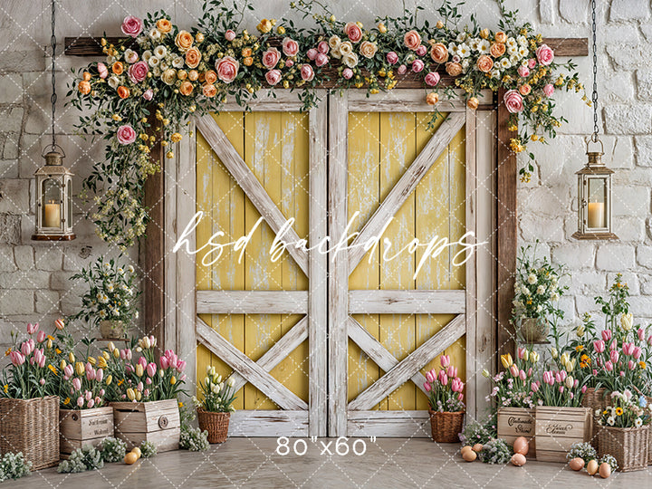 Blissful Spring Barn Doors - HSD Photography Backdrops