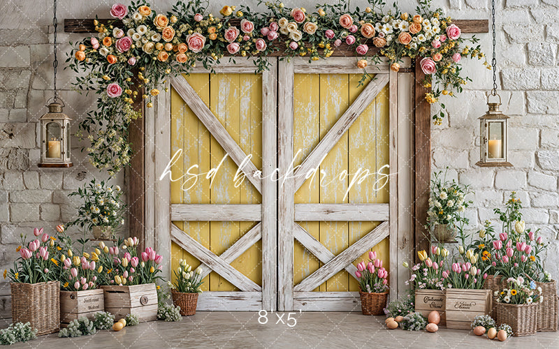 Blissful Spring Barn Doors - HSD Photography Backdrops