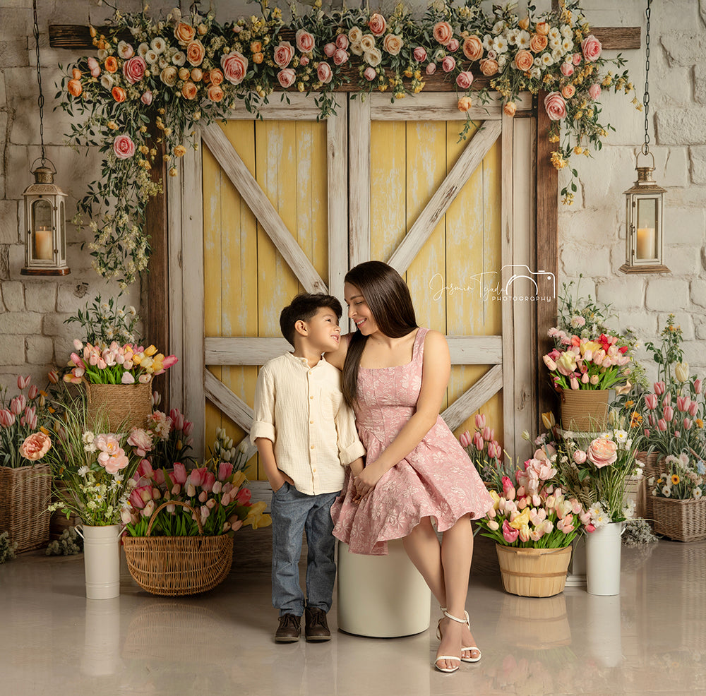 Blissful Spring Barn Doors - HSD Photography Backdrops