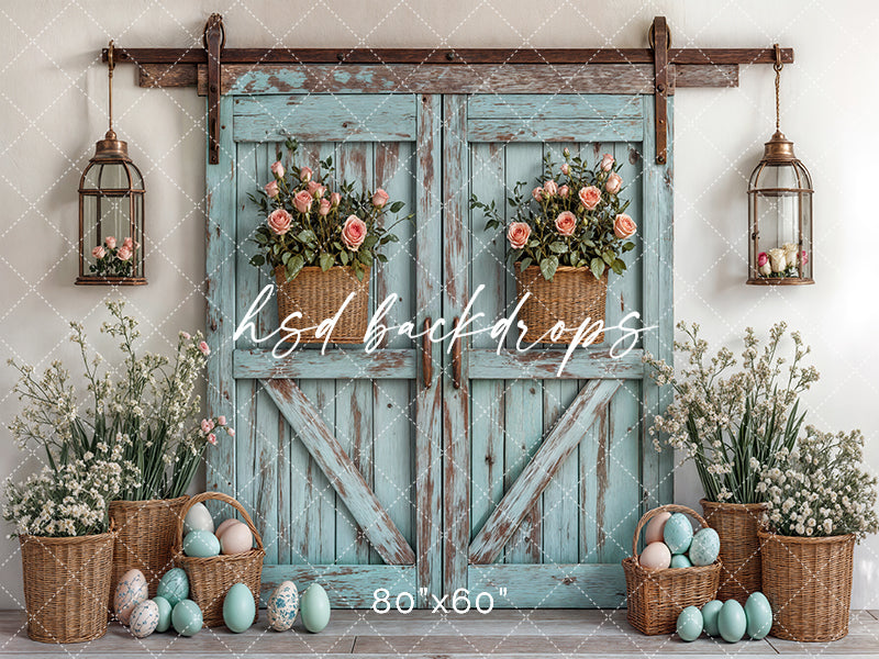 Blue Spring Barn Doors - HSD Photography Backdrops