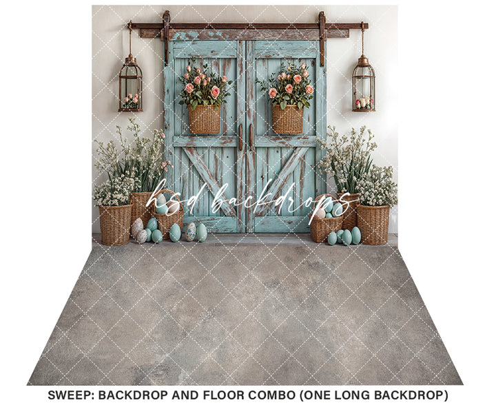 Blue Spring Barn Doors - HSD Photography Backdrops