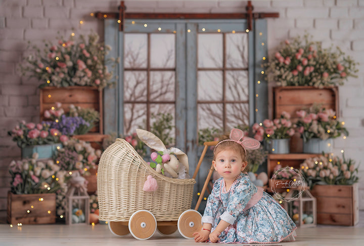 Blooming Easter Barn Doors - HSD Photography Backdrops