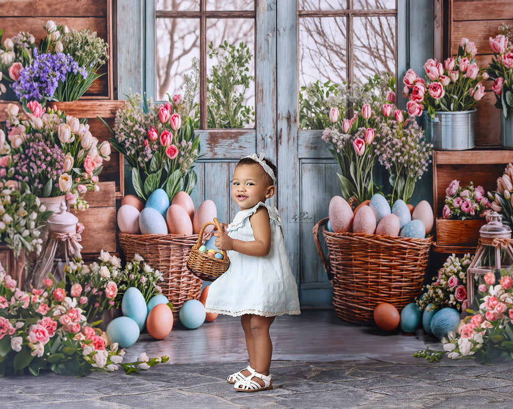 Blooming Easter Barn Doors - HSD Photography Backdrops