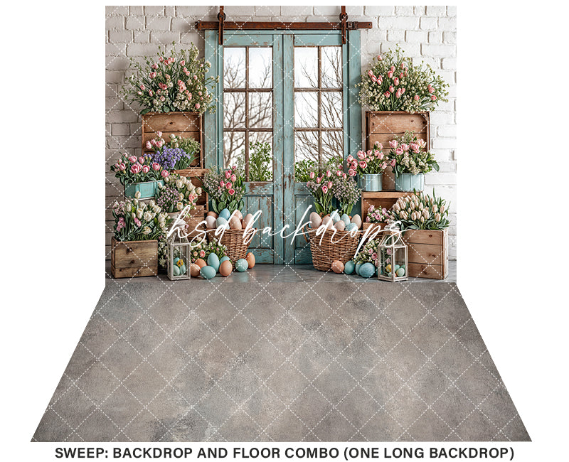 Blooming Easter Barn Doors - HSD Photography Backdrops