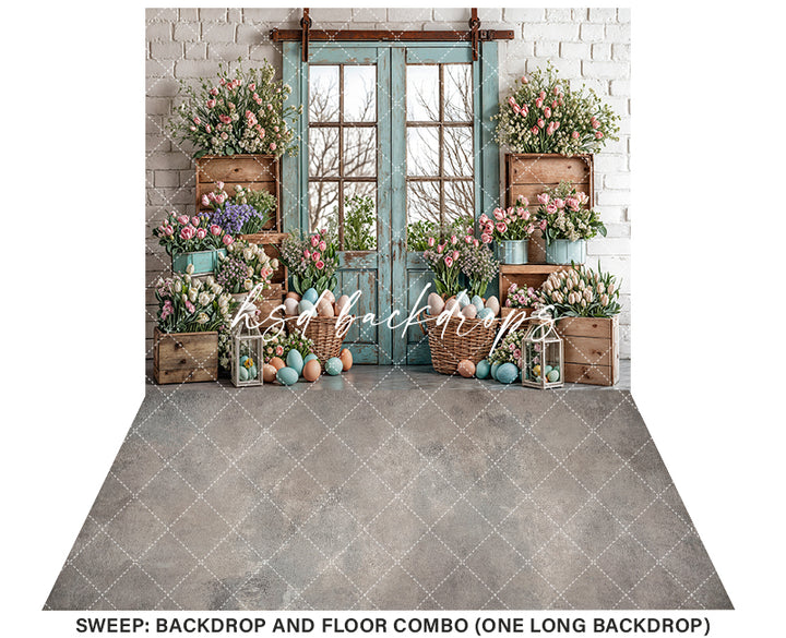 Blooming Easter Barn Doors - HSD Photography Backdrops