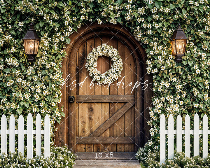 Enchanted Arched Wood Door - HSD Photography Backdrops
