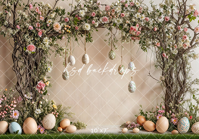 Easter Egg Floral Arch - HSD Photography Backdrops