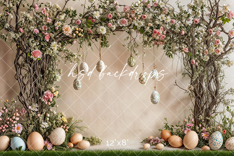 Easter Egg Floral Arch - HSD Photography Backdrops