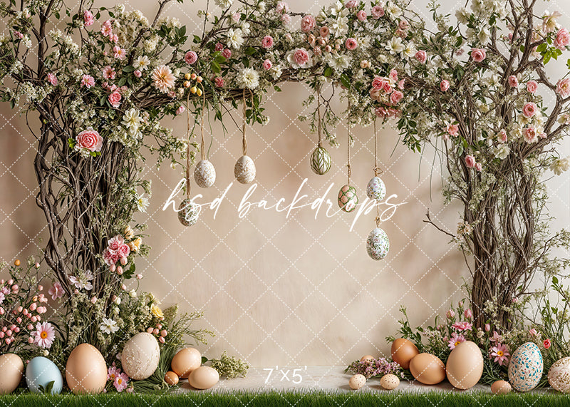 Easter Egg Floral Arch - HSD Photography Backdrops