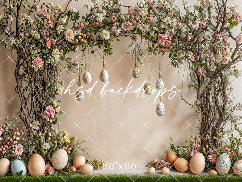 Easter Egg Floral Arch - HSD Photography Backdrops