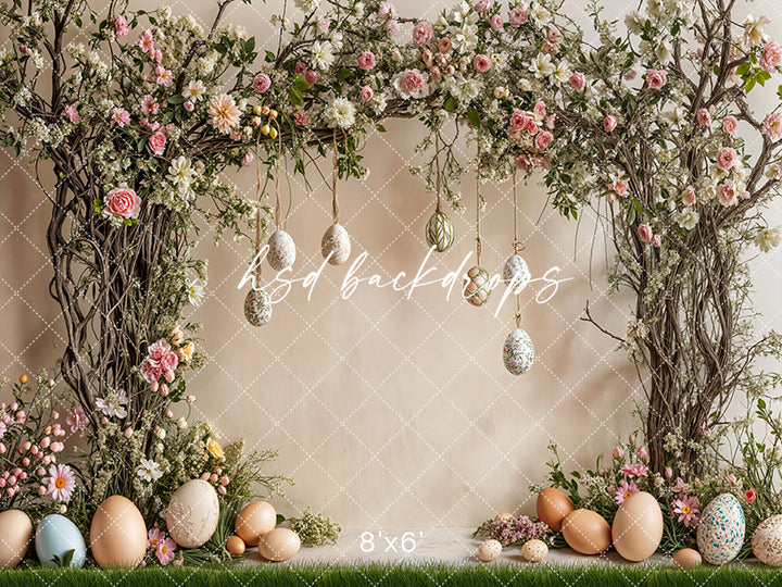 Easter Egg Floral Arch - HSD Photography Backdrops