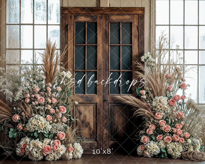 Blooming Antique Door - HSD Photography Backdrops