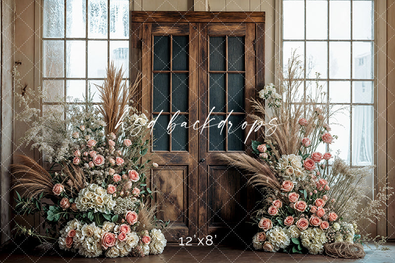 Blooming Antique Door - HSD Photography Backdrops