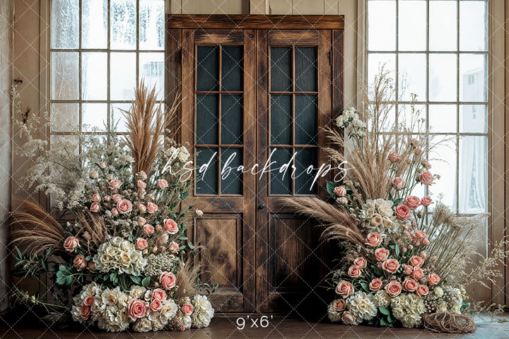 Blooming Antique Door - HSD Photography Backdrops