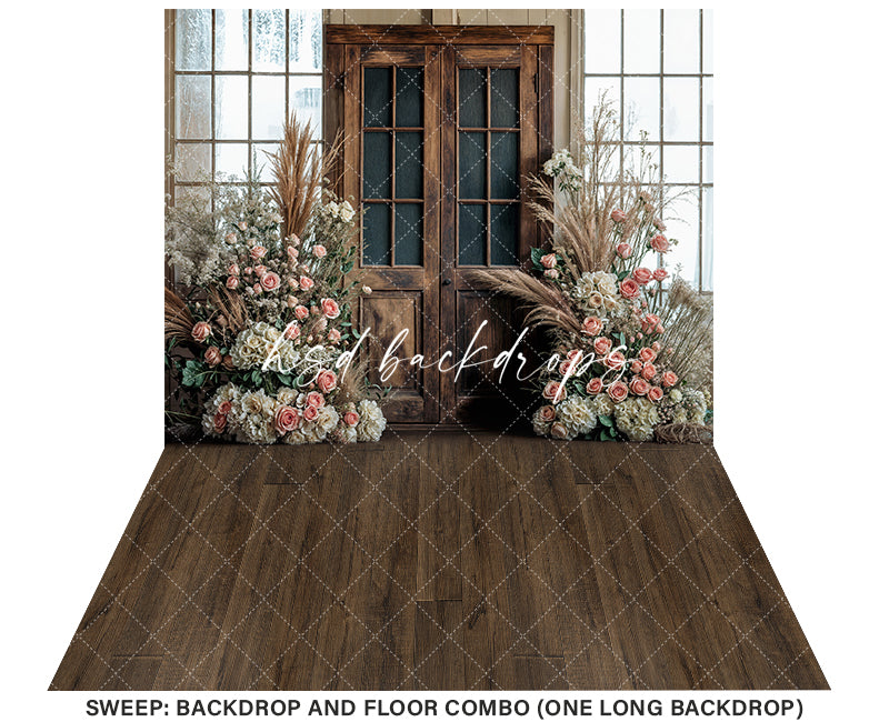 Blooming Antique Door - HSD Photography Backdrops