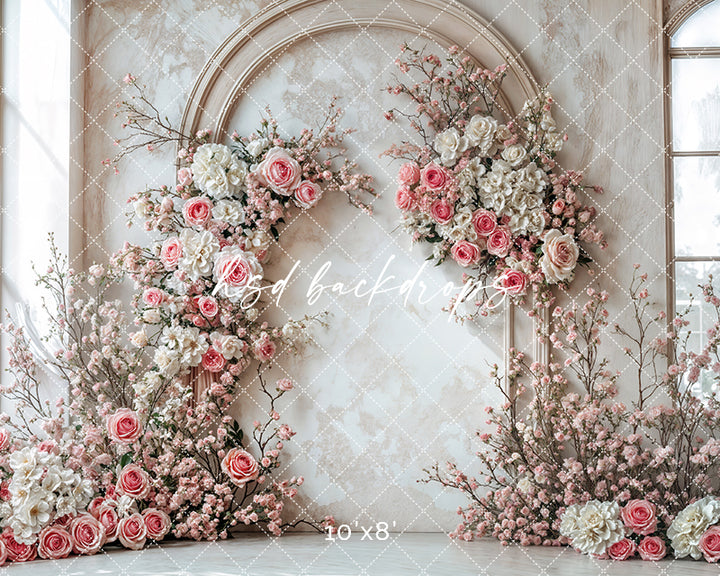 Elegant Blooming Arch Wall - HSD Photography Backdrops