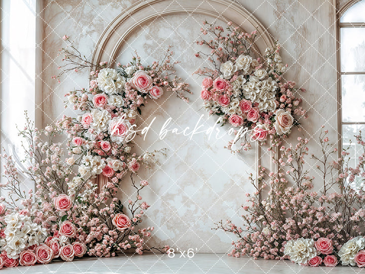 Elegant Blooming Arch Wall - HSD Photography Backdrops