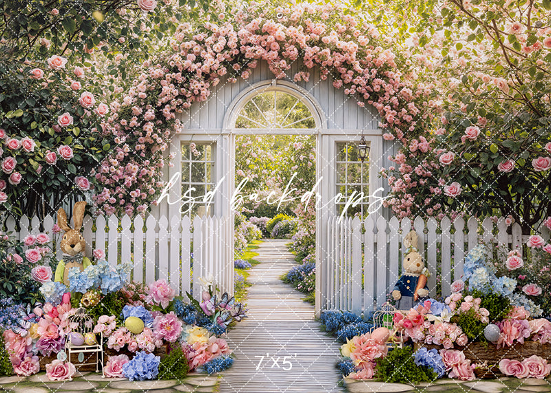 Pastel Spring Bunny Garden - HSD Photography Backdrops