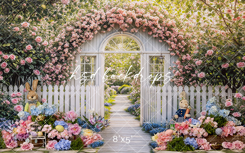 Pastel Spring Bunny Garden - HSD Photography Backdrops