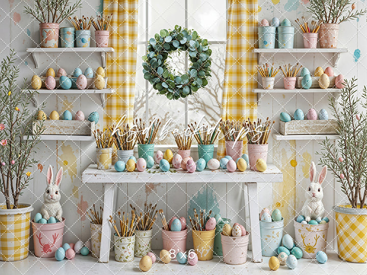 Easter Egg Painting Station - HSD Photography Backdrops