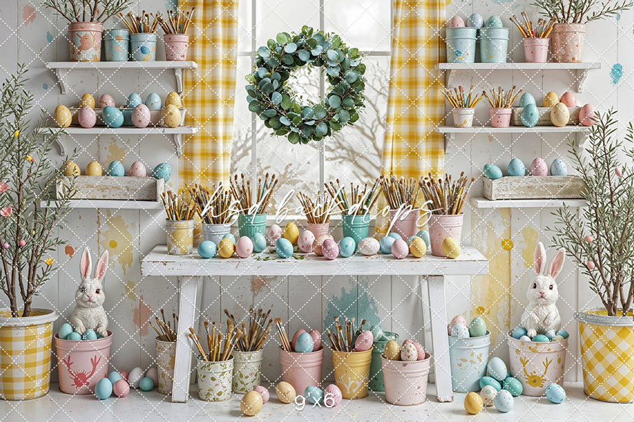 Easter Egg Painting Station - HSD Photography Backdrops