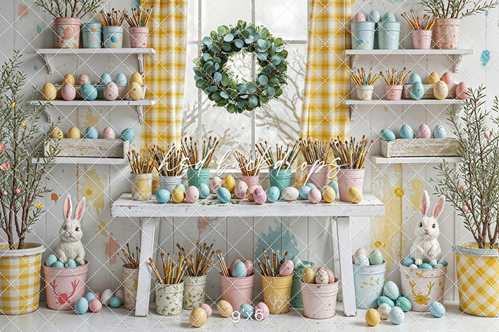 Easter Egg Painting Station - HSD Photography Backdrops