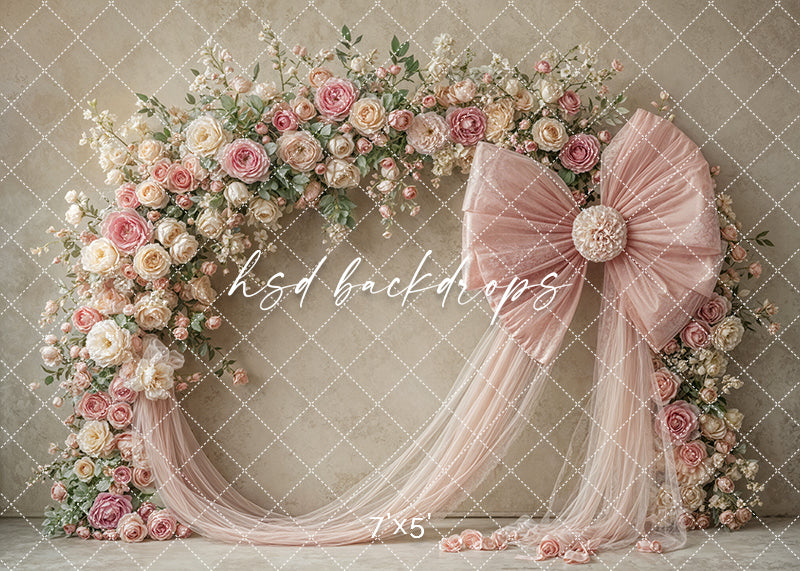Blooming Arch & Bows - Pink - HSD Photography Backdrops