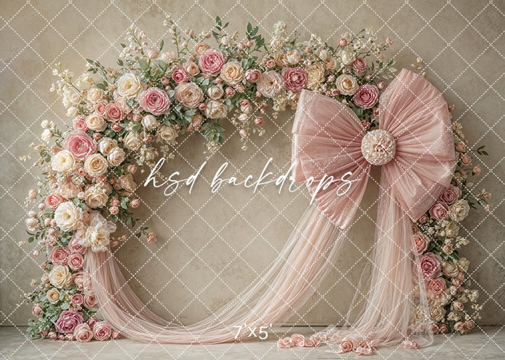 Blooming Arch & Bows - Pink - HSD Photography Backdrops