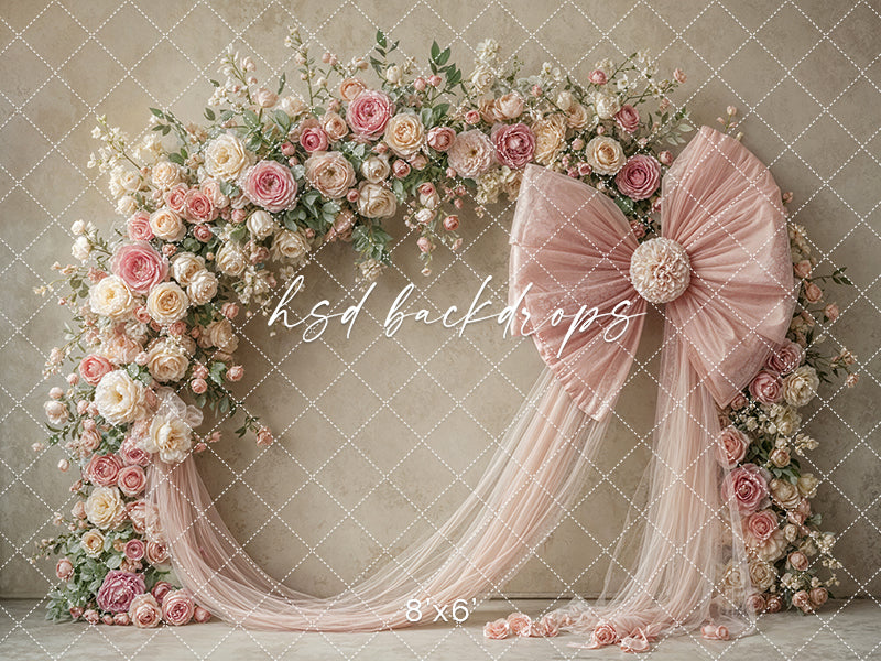 Blooming Arch & Bows - Pink - HSD Photography Backdrops