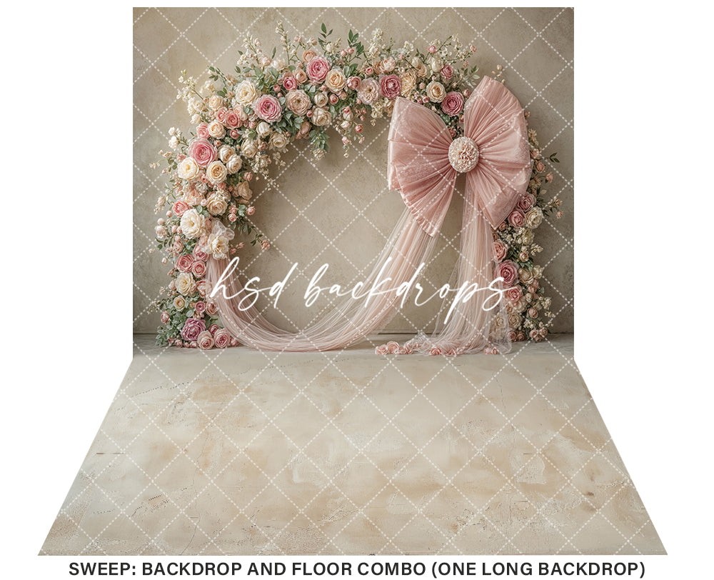Blooming Arch & Bows - Pink - HSD Photography Backdrops