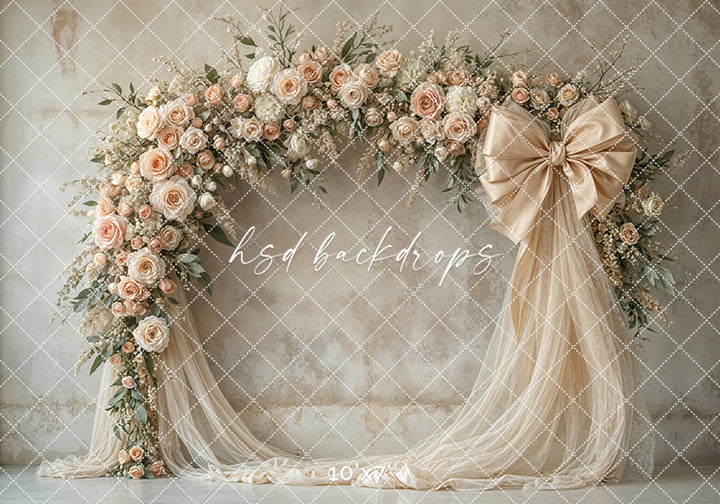 Blooming Arch & Bows - Beige - HSD Photography Backdrops