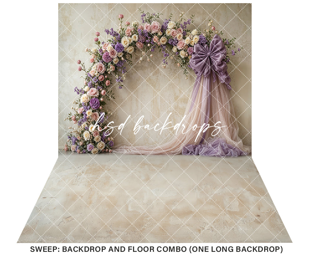 Blooming Arch & Bows - Purple - HSD Photography Backdrops