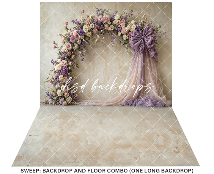 Blooming Arch & Bows - Purple - HSD Photography Backdrops
