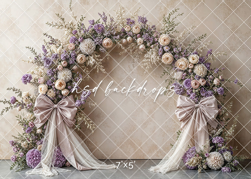 Boho Blooms & Bows - Purple - HSD Photography Backdrops