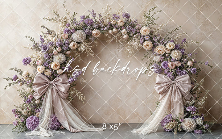 Boho Blooms & Bows - Purple - HSD Photography Backdrops