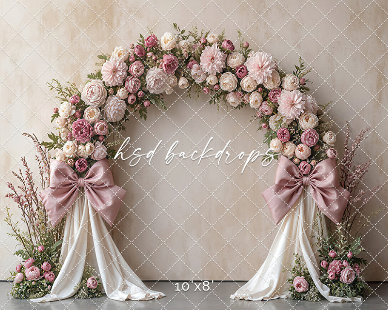 Boho Blooms & Bows - Pink - HSD Photography Backdrops