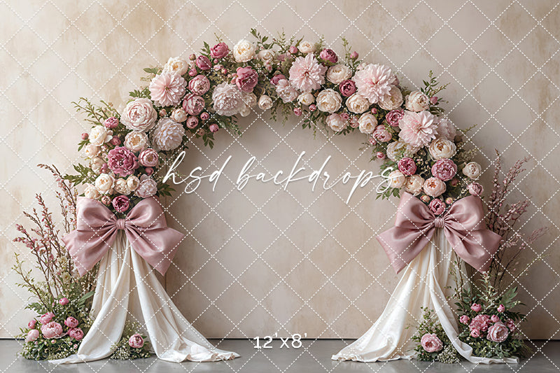 Boho Blooms & Bows - Pink - HSD Photography Backdrops