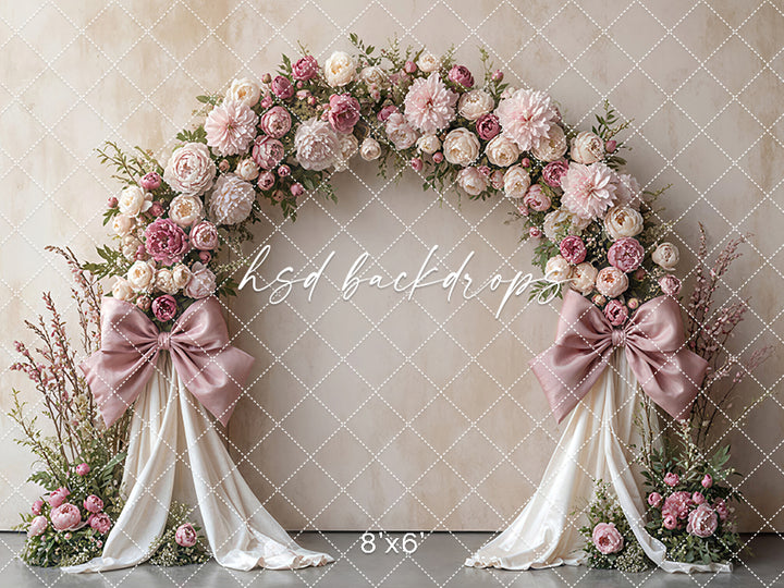 Boho Blooms & Bows - Pink - HSD Photography Backdrops