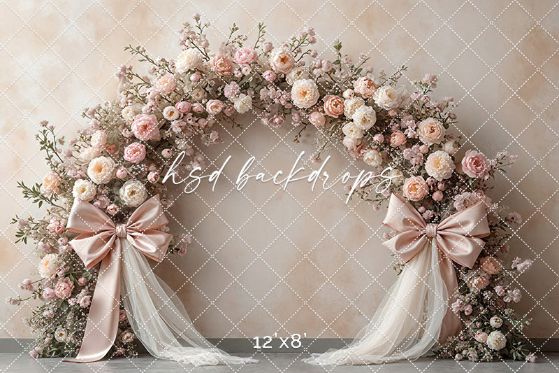 Boho Blooms & Bows - Peach - HSD Photography Backdrops