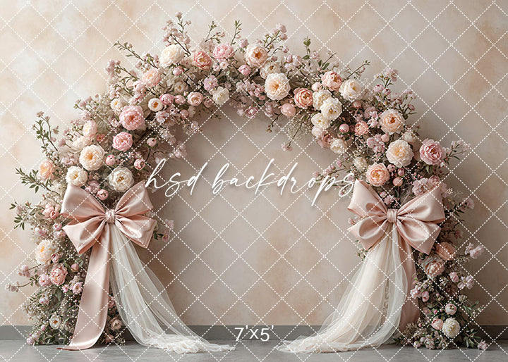 Boho Blooms & Bows - Peach - HSD Photography Backdrops
