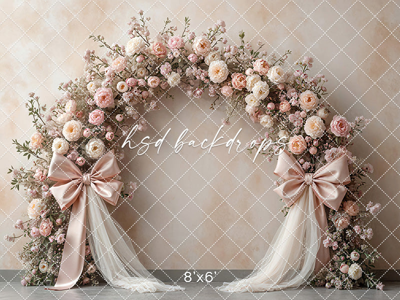 Boho Blooms & Bows - Peach - HSD Photography Backdrops