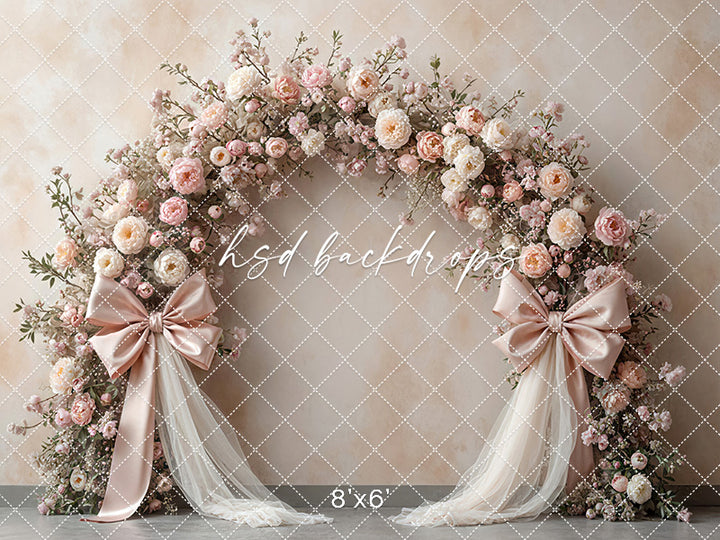 Boho Blooms & Bows - Peach - HSD Photography Backdrops