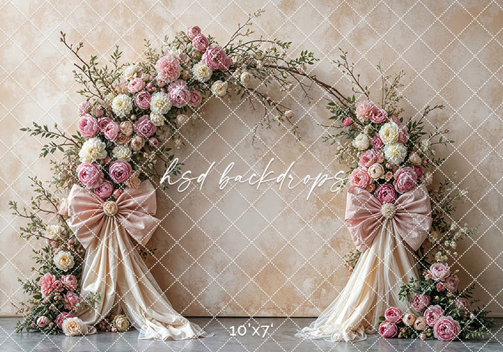 Boho Blooms & Bows - Pink & Cream - HSD Photography Backdrops