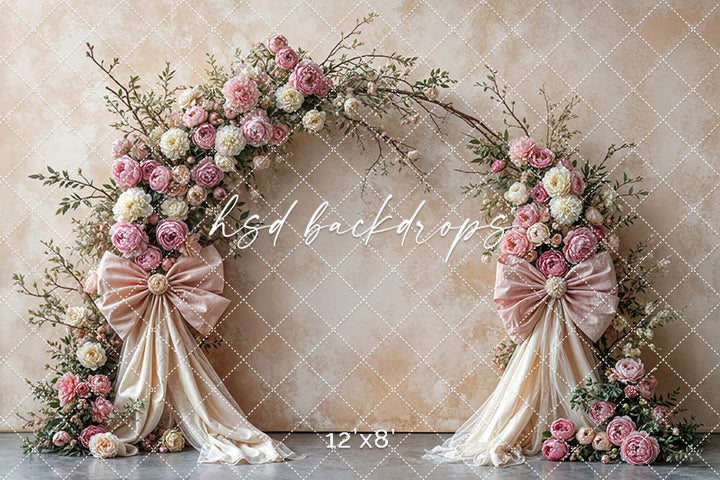 Boho Blooms & Bows - Pink & Cream - HSD Photography Backdrops