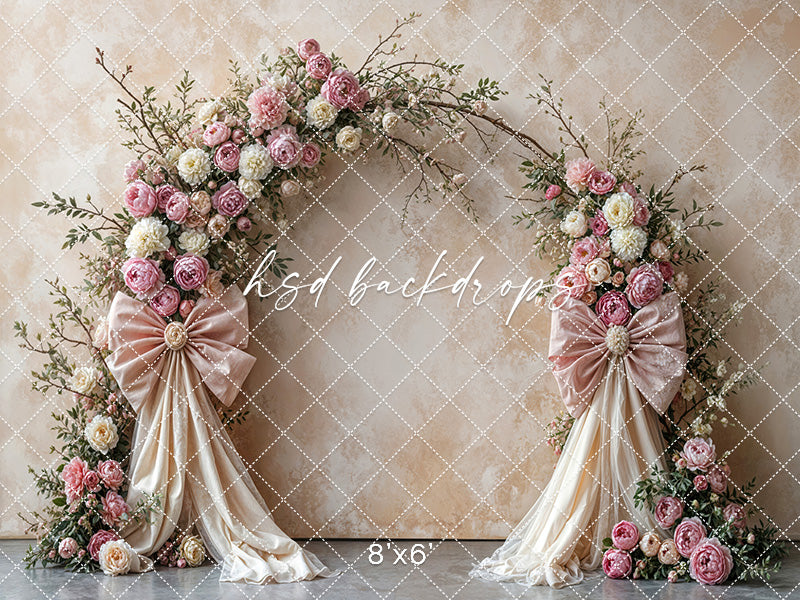 Boho Blooms & Bows - Pink & Cream - HSD Photography Backdrops