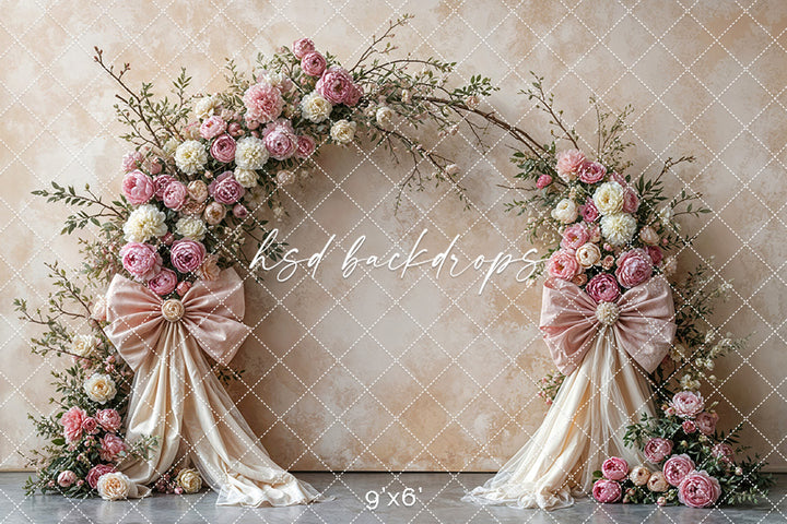 Boho Blooms & Bows - Pink & Cream - HSD Photography Backdrops